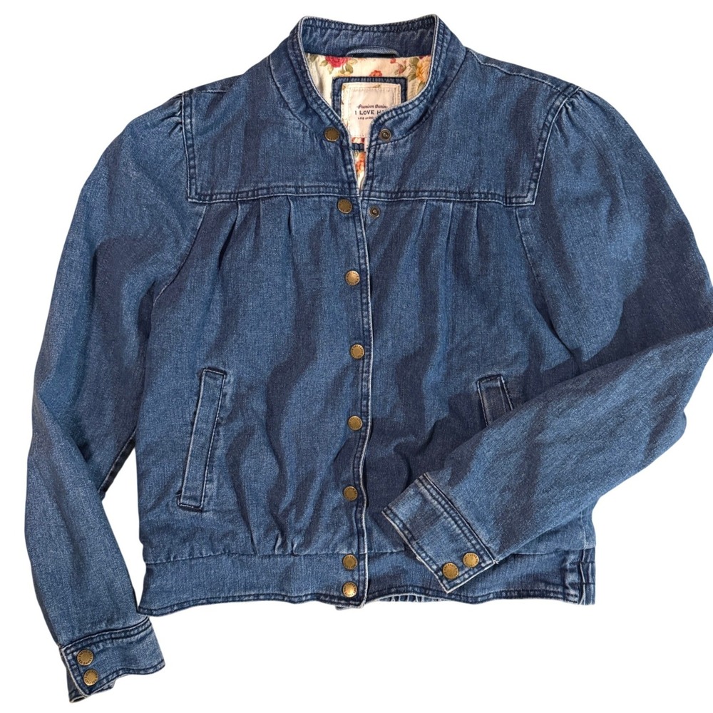 Vintage Prairie Denim Jean Jacket Y2K Womens L Flannel Lined Barn Chore - Picture 9 of 11